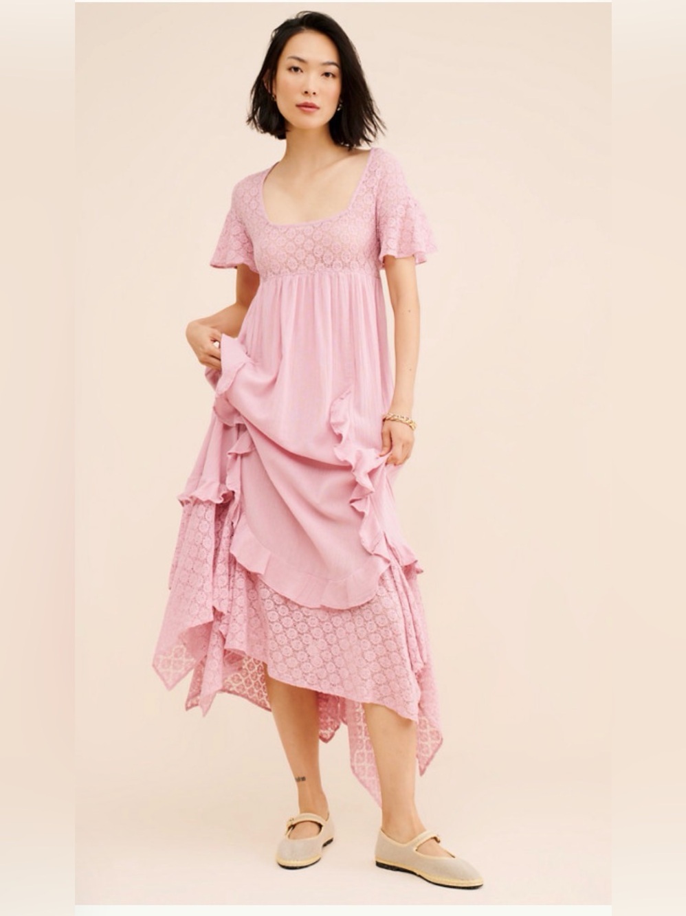 Free People Bring The Romance Midi Dress Size Large